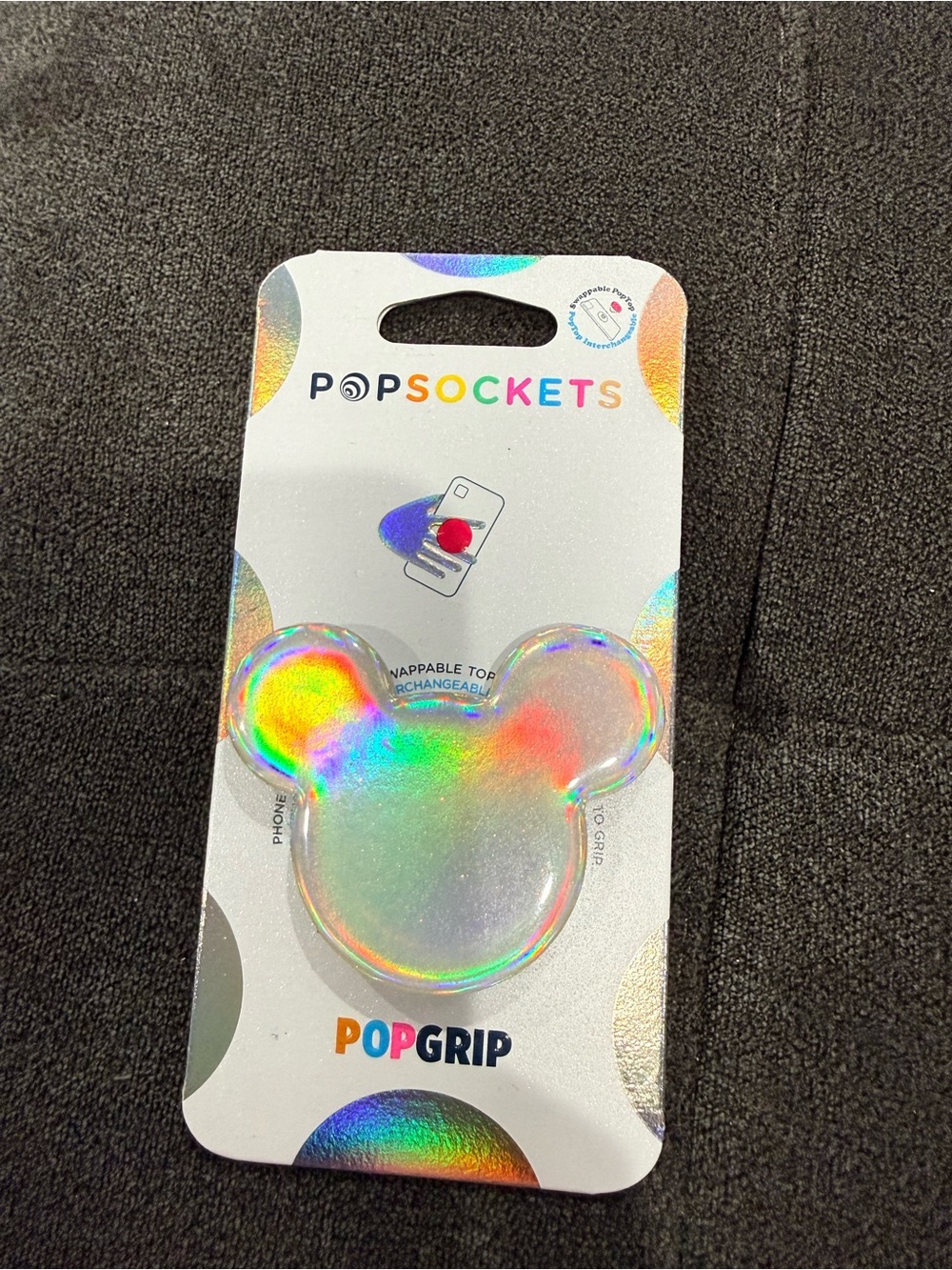 PopSockets PopGrip Holographic Iridescent Mickey Ear Phone Grip